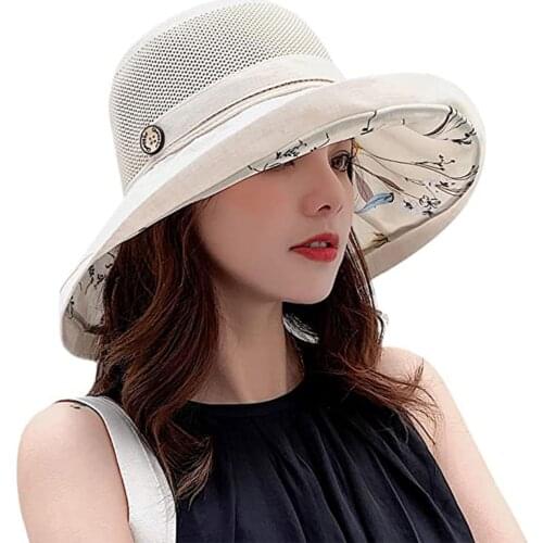 Female Fisherman Cap, Adults Sun-Resistant Bucket Hat Beach Hat for Spring Summer Fall
