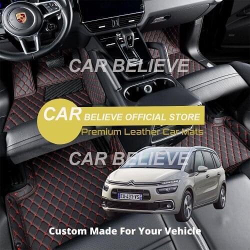 High quality Leather Car Floor mats For Citroen C4 Picasso 2018 2017 2016 2015 2014 Carpets Rugs Pads Accessories