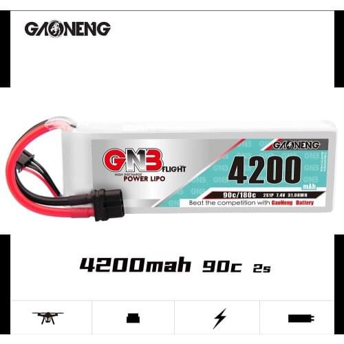 Gaoneng GNB 2S 4200mAh 7.4V 90C/180C Lipo Battery With T XT60 XT90 Plug For RC Aircraft Airplane RC Car Boat Parts