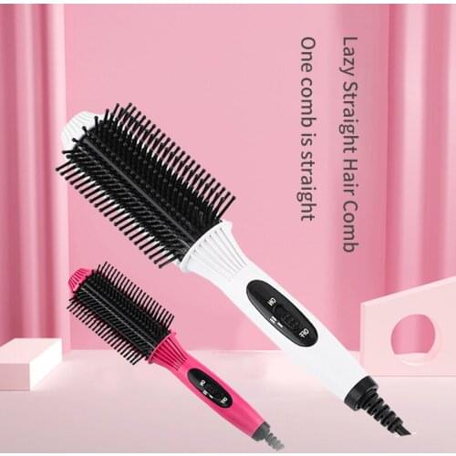 110-240V Multifunction Hair Curler Anti-scald Iron for Corrugation Professional Electric Straightening Brush 2 in 1 Curling Tool