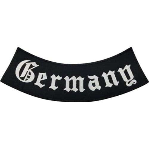 Germany Rocker outlaw embroidery patches iron on large size punk full back bottom applique motorcycle biker badge for jacket DIY