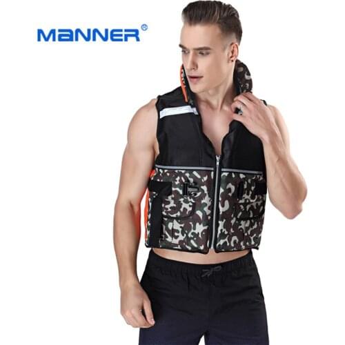 Neoprene surf life vest men and women water sports swimming buoyancy suit rafting fishing vest multi-pocket safety life jacket