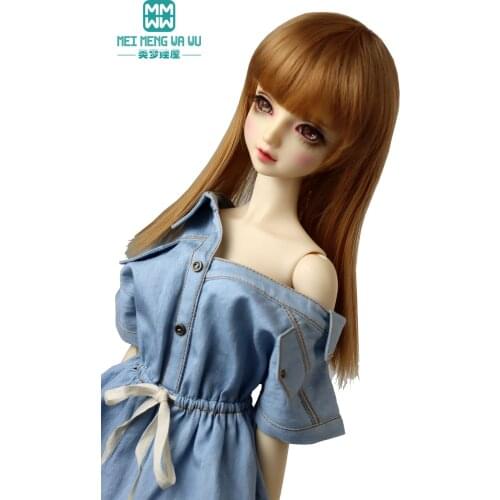 BJD Doll clothes for 58-60CM 1/3 SD Dolls toys Ball Jointed Doll accessories Fashion denim dress, leather shoes