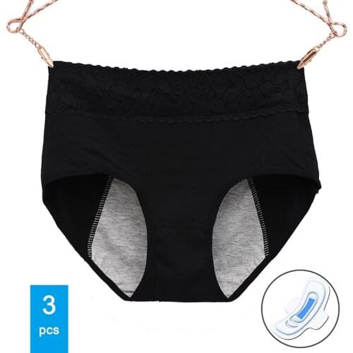 Original AIDEVER 3pcs Cotton Soft Cozy Leak Proof Menstrual Panties Physiological Pants Women Underwear Period Waterproof Briefs