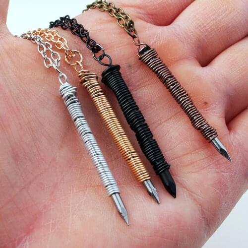 Nail Necklace for Women Gothic Style Winding Awl Pendant Chains on The Neck Retro Jewelry Wholesale Punk Accessories Gift VGN051