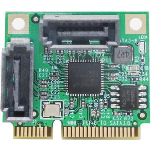 Mini PCI-Express SATAIII 3.0 6Gbps ASM1061 Controller Card Mini PCIE 2-port SATA 3.0 Expansion Card Adpater Adaptador for HDD