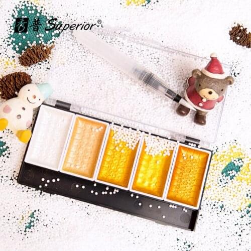 Superior 5/8 Colors Solid Watercolor Paint Metal/gem/pearlescent Color Student Supplies Art Supplies