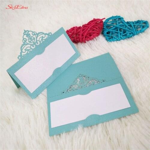 10/50/100pcs Pearlescent Cut Lace Wedding Name Cards Wedding Decoration Message Greeting Card Event Party Supplies 5z