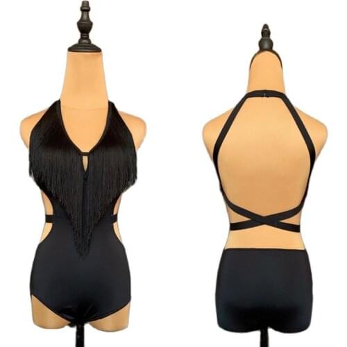 Fringe Latin Dance Tops Women Modern Dance Outfit Sexy Costume Tap Dancing Bodysuit Designer Clothes Salsa Dancing Outfit JL2873