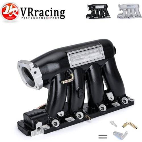 VR - Aluminum Intake Manifold For 06-11 Honda Civic 04-08 Acura TSX K20Z3 Silver Black VR-IM52