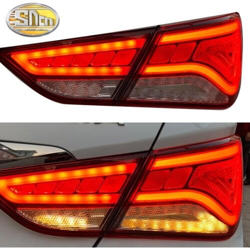 Rear Driving Lamp + Brake + Reverse Light + Dynamic Turn Signal Car LED Taillight Tail Light For Hyundai Sonata 2009 - 2015