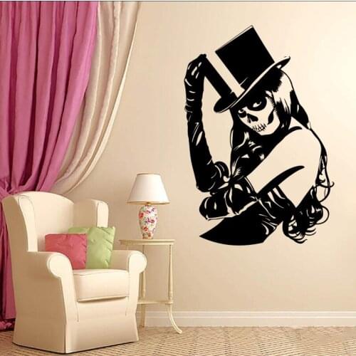 Green sugar skull sexy girl zombie Crippy Pvc vinyl wall stickers living room wall decals Art home decor wallpaper mural Y-5