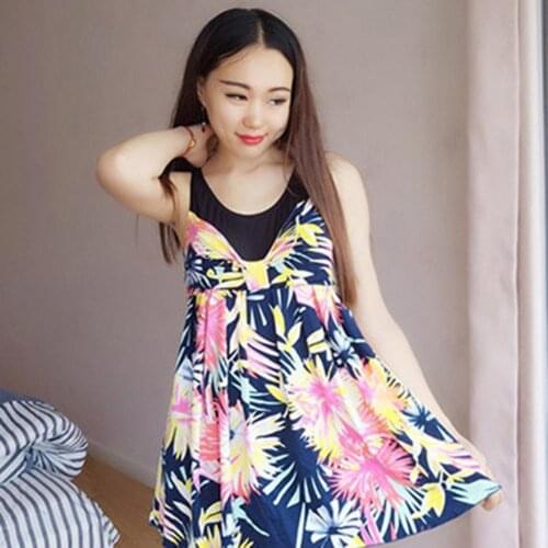 Floral Printed One-piece Women Loose Summer Beachwear Bathing Suit Swimwear Floral Printed Loose One-piece Swimwear