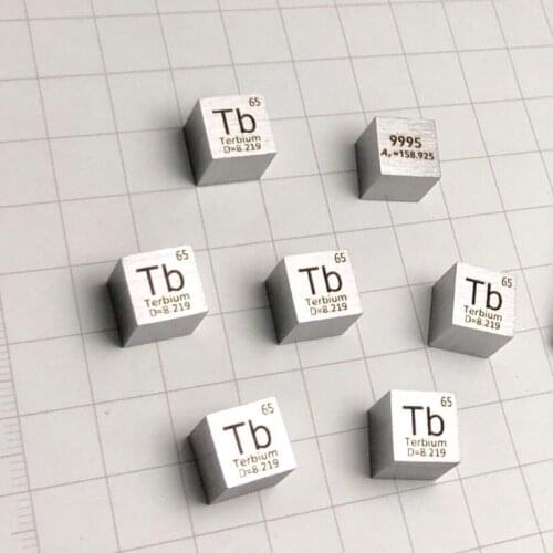10mm Tb≥99.95% Terbium Tb Cube Periodic Table Of Elements Cube Hand Made Science Educational DIY Crafts Display