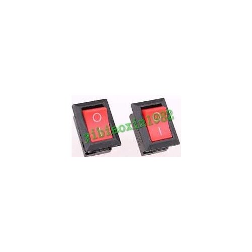 10pcs AC 250V/6A 125V/10A ON OFF 2 Pins SPST Snap-in Rocker Switch