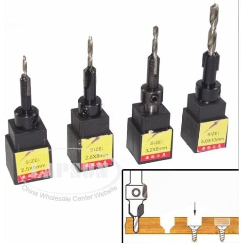 18pc/Lot Hss Wood Working Tools Ti Countersink Drill Bit Set Wood Countersinks Screw Size 1.5mm 2mm 2.5mm 2.8mm 3.2mm 5mm 6mm