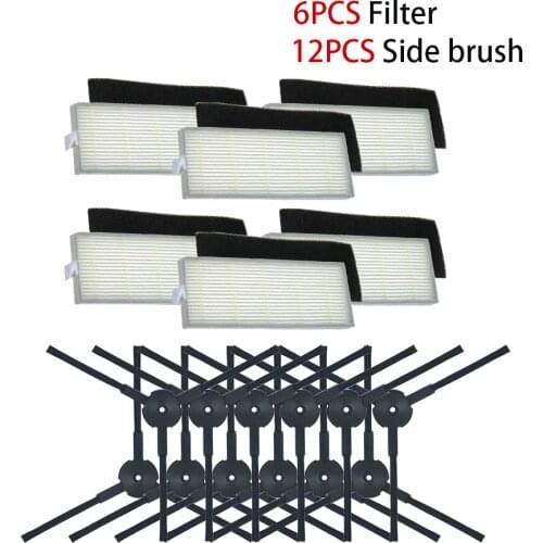 18Pcs/lot Robot vacuum cleaner Hepa filter for ilife A8 a40 a6 a4 a4s parts filter Side Brush danhui robot vacuum cleaner parts