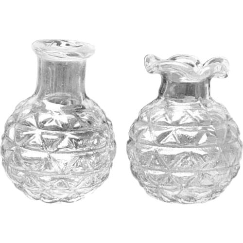 2pcs 1:12 Dollhouse Miniature Mini Vases Decoration Ornaments Dollhouse