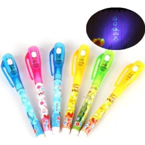 2 In 1 Black Light Combo UV Pen Marker Creative Invisible Ink Pen Painting Tools Drawing Toys for Children Gift