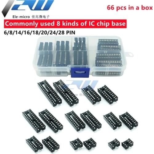 IC socket chip base microcontroller seat DIP-6/8/14/16/18/20/24/28 parts box 66P