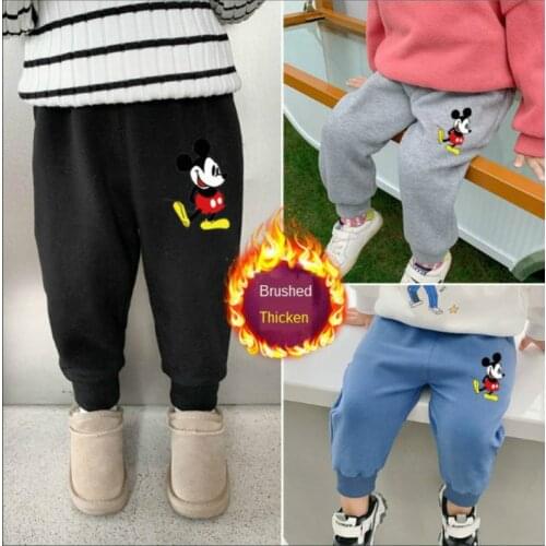 Childrens Girls Pants Plus Plus Thick Children Warm Outside Wearing New Baby Girl Autumn and Winter Pants Boys Pants