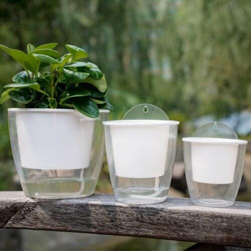 Home Wall Hanging Flower Pot With Hooks Durable Resin Hydroponics Chlorophytum Potted Flower Pots Hanger For Countyard Garden