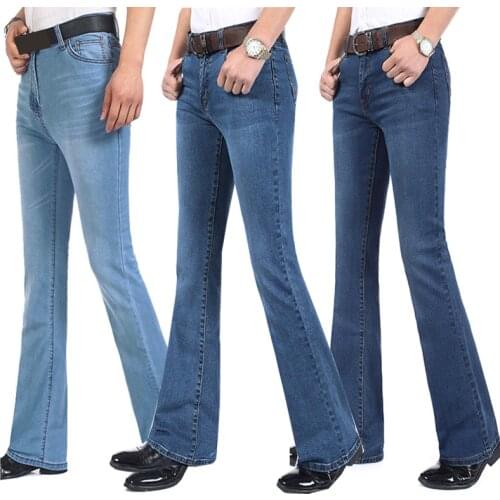 Spring New Arrival Mens Flared Leg Jeans Trousers High Waist Long Flare Jeans For Men Bootcut Jeans Hommes bell bottom jeans men