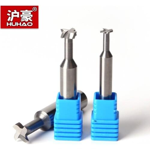 HUHAO 30° Helix Angle Aluminum Endmill T Type Grooving Milling Cutter Carbide Alloy Tungsten Steel Slotting Router Bits CNC Tool