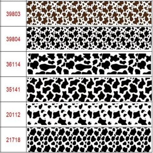 16mm-75mm Cow Pattern/Leopard Pattern/Camouflage Printed Grosgrain Ribbon for Gift Wrapping Wedding Decoration Hair Bows