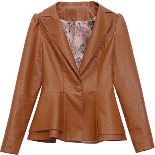 PU Leather Coat Women Jackets New 2021 Women Leather Jacket Short Slim Motorcycle Female Leather Clothing Black Red