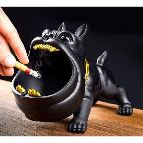 Creative Cartoon Dog Ashtray Office Home Decoration Exaggerating Style Multi-Purpose Resin Sculpture Statue Home Decor