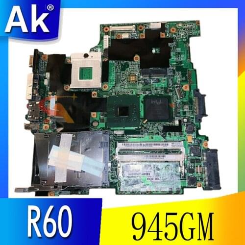 Akemy FRU 42W2575 Main board For lenovo thinkpad R60 laptop motherboard 14.1 inch LCD 945GM DDR2 free cpu works