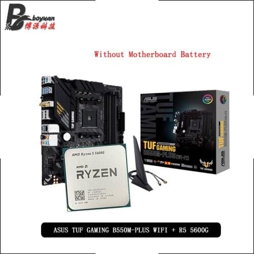 AMD Ryzen 5 5600G R5 5600G CPU + ASUS TUF GAMING B550M PLUS (WI-FI) Motherboard Suit Socket AM4 All new but without cooler