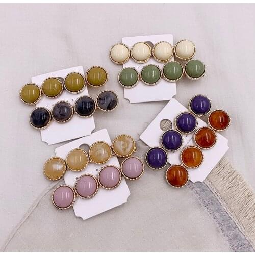 Fashion Spring Candy Color Bead Hairpin Hair Accessories Acrylic Round Side Clip Hair Clips Barrettes Women Hairgrips A36