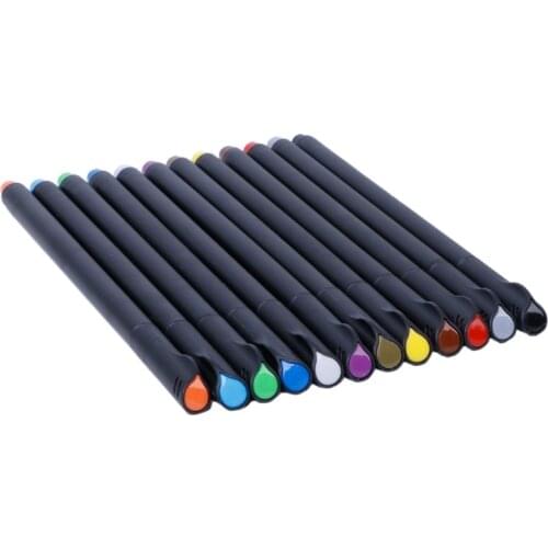 Fineliner 12 / 24 Colors Pen Set 0.4mm Fine Tip Line Writing Drawing Marker Pen