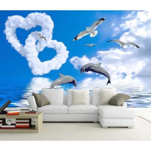 Custom Any Size 3D Mural Wallpaper European Style Aegean Sea Photo Wall Painting Living Room Theme Hotel Luxury Decor Wall