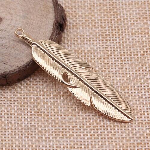 New 8pcs Big Leaf Feather Charms Pendant For Bracelet Earrings Jewelry Diy Accessory