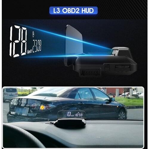 New HUD L3 Head Up Display GPS Speedometer Car Windscreen Reflection Imaging Speed Projector KMH/KPM Compatiable for OBD2 Car