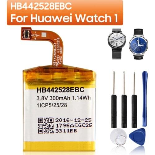 Original HB442528EBC Watch Battery For Huawei Watch1 Genuine Replacement Watch Battery 300mAh With Free Tools