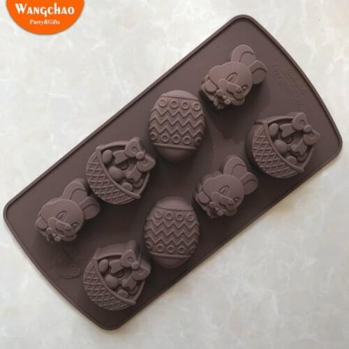 Easter Silicone Candy Molds Fondant Mold Cake Decorating Tools Easter Egg Rabbit Mold Chocolate Gumpaste Molds Festival Supplies