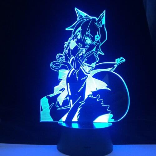The Helpful Fox Senko-san Anime 7 /16 Colors 3d Led Night Light for Children Bedroom Decoration Remote Control Birthday Gift