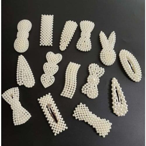 Full Pearls Ladies Girls Vintage Hair Clips Fashion Pearl Hairpins Heart Bow Hairclips Party Hair Accessories for Hair Women