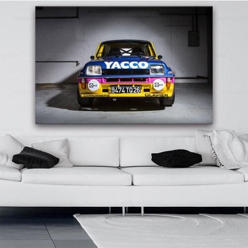 Renault 5 Turbo W R C rally race racing Car Picture Sportscar Posters and Prints Canvas Wall Art Modern Painting for Home Decor