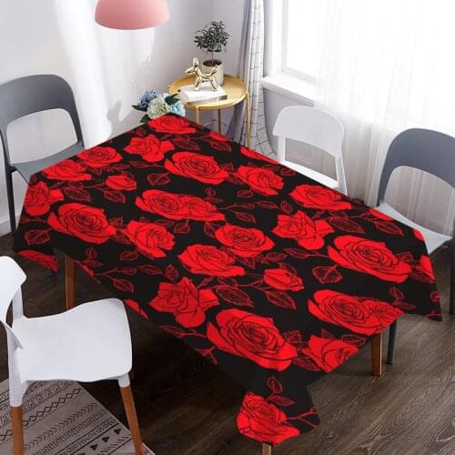Floral Pattern Print Table Cloth Waterproof Rectangle Dining Table Cover For Living Room Kitchen Decoration Tablecloth