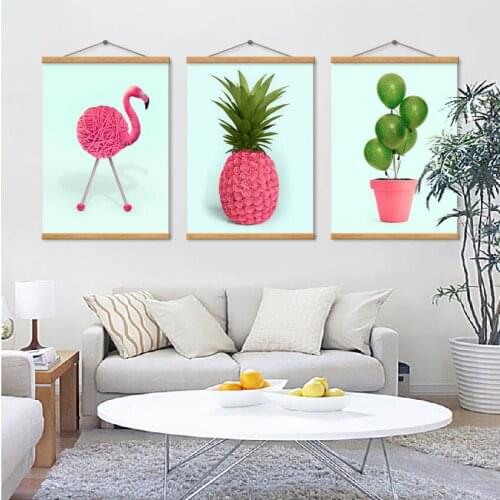 Modern Nordic Fruit Pineapple Flamingo Balloon Hanging Canvas Painting Print Picture For Living Room Bedroom Home Decor Poster