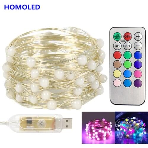10M 100 LED String Light Copper Wire Xmas Fairy Lights WS2812B RGB Full color Point Control Garden Party Holiday String Lights