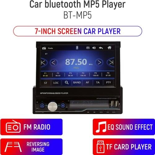 T100G Android 7 Inch HD Car MP5 GPS Navigation AUX Bluetooth 2 Din Car Multimedia Player RDS Radio Reversing Rear View Function