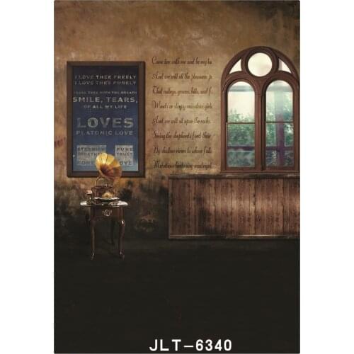 Fabric Cloth Custom Photography Backdrops Prop Indoor Brown Wall Windows Vinyl Backgrounds Photo Studio for Wedding Children