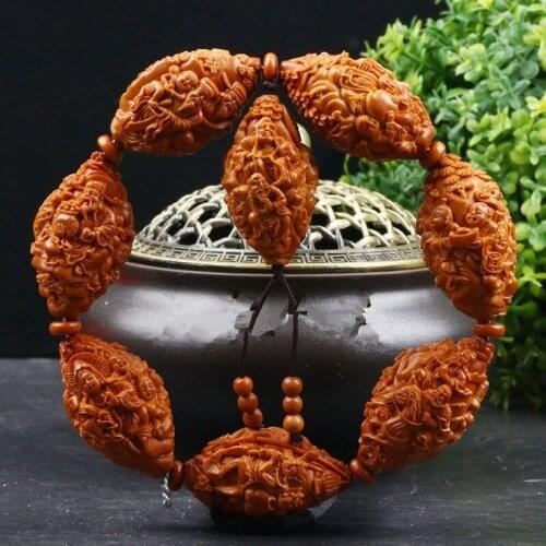 Olive core hand string explosion, pure hand carved Buddha hand string decoration products and gifts