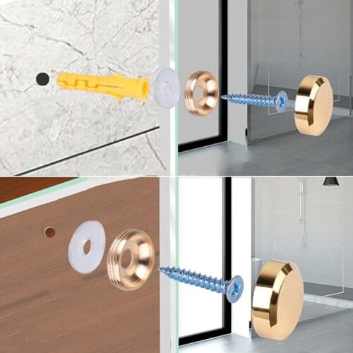 Mirror Fasteners Screws Decorative Cap Nail Advertising Glass Screw Stainless Steel Cover Brass Washer